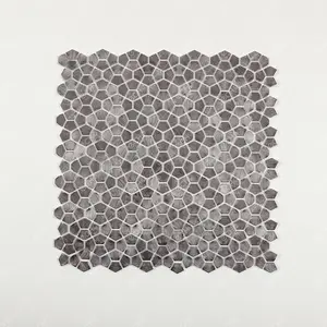 Сетчатая Многоуровневая пятиугольная титановая гравитационная алюминиевая плитка для декора внутренних стен