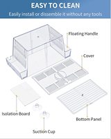 Boîte d'élevage de poissons d'aquarium, incubateur en acrylique avec ventouses, boîte d'isolation moyenne pour bébés poissons crevettes Betta