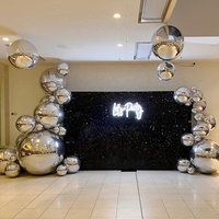 Ballon gonflable géant en PVC pour décoration d'événements, discothèque, fête, mariage, sphère flottante dorée argentée, boule miroir personnalisée