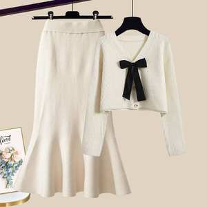 <span class=keywords><strong>Cardigan</strong></span> in maglia con scollo a V rosa dolce con fiocco <span class=keywords><strong>nero</strong></span> abbellito stile Casual - Product Image 3