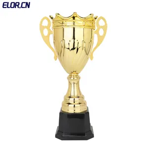 Elor Factory Wholesale Popular Model Gold Plated Imperial Crown Metal Trophy With Plastic Base ABCD Different Sizes Options