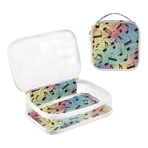Sacs cosmétiques de haute qualité, transparents, imperméables, en PVC, avec fermeture éclair, sac de toilette personnalisé avec logo, fleurs hawaïennes, pour les voyages - Product Image 3