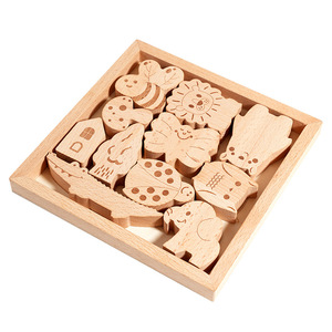 Ensemble de blocs de construction en bois à empiler, à grosses pièces, pour l'équilibre, sans laque, favorisant la coordination œil-main - Product Image 5