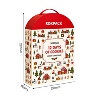 Boîte de calendrier de l'avent personnalisée en papier écologique avec 12 compartiments pour biscuits, vide, pour emballages cadeaux de fêtes