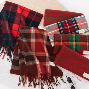 Long Plaid <strong>Scarf</strong> Winter Warm Muffler <strong>Scarf</strong> Fashionable Versatile <strong>Scarf</strong> Polyester <strong>Cashmere</strong>-<strong>like</strong> Material - Product Image 2