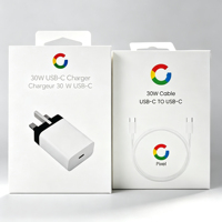 Chargeur USB-C PD 30W d'origine Google, prise EU US UK, charge super rapide, adaptateur secteur Type C pour Google Pixel 9 8 7 6 5 Pro