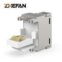 Steker Modular Keystone Jack STP Shielded CAT5e CAT6 CAT6A CAT7 CAT8 180 Derajat Female untuk Panel Patch Kosong