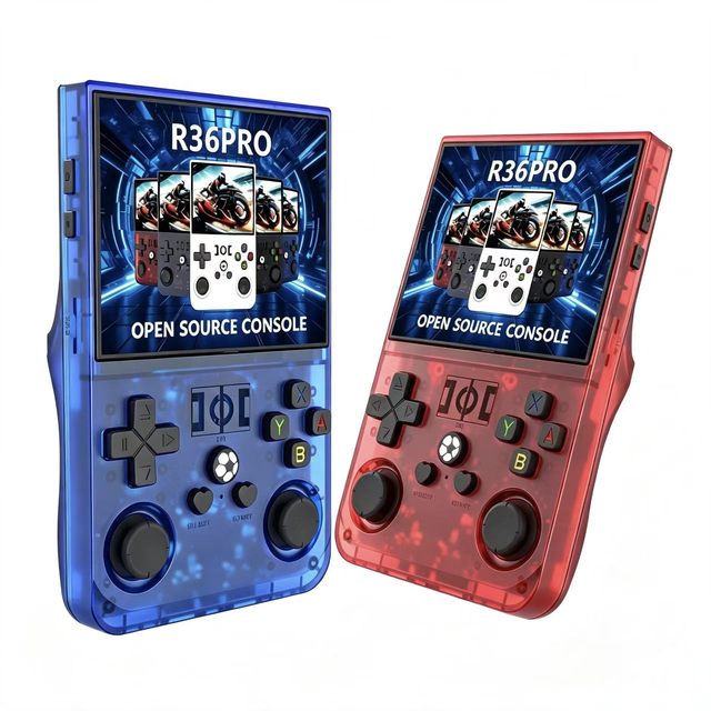 R36S R36 Pro 3.5" HD Retro Handheld Game Console, RK3326 Linux 4000mAh, 3D Rocker,10000 Games,64GB/128GB Portable Game Player