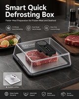 Baki Pencair Beku Daging Pintar  Bahan Food-Grade Bebas BPA  Layar Timer LED  Mesin Pencair Beku Isi Ulang USB