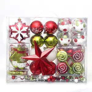 Venda quente enfeites de natal decorações acessórios da árvore de natal bolas pingente conjunto presentes de natal suprimentos bola de natal personalizada
