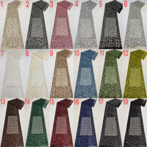 Tubo de cuentas + tela de vestido bordado de malla aleatoria de lentejuelas - Product Image 5