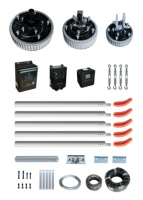 Ventilateur de plafond pour bâtiment commercial de 10 pieds, grande taille, pour entrepôt, avec télécommande, moteur et composants.