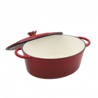 Casserole multifonctionnelle en fonte émaillée antiadhésive avec double poignée pour la cuisson du pain