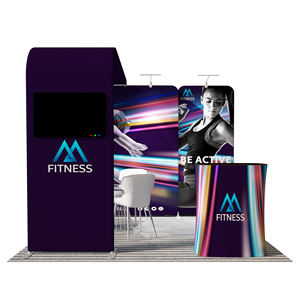 10x10便携式模块化流行展台展览广告促销张力织物，带发光二极管<span class=keywords><strong>Seg</strong></span>背光，用于贸易展览和展览 - Product Image 3