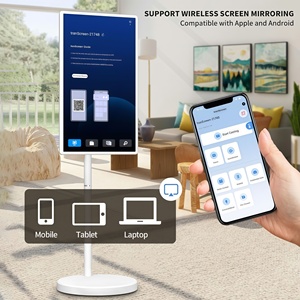Écran d'assistance culinaire mobile de 32 pouces, <span class=keywords><strong>Android</strong></span> <span class=keywords><strong>13</strong></span> avec batterie, support roulant pour tutoriels vidéo et recettes numériques en cuisine - Product Image 4