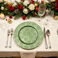 Assiettes de présentation en plastique personnalisées avec motif flocon de neige en relief pour la location d'événements festifs et la décoration de table de Noël