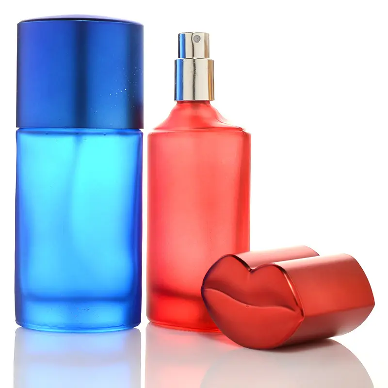 Botella de Perfume con forma de labios pequeños, atomizador de Perfume, color esmerilado, creativo
