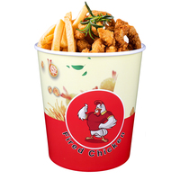 Vente en gros de seau à poulet frit en papier d'emballage de qualité alimentaire jetable avec logo personnalisé conteneur à emporter avec couvercle