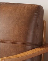 Fauteuil relaxant en cuir et bois massif, style rétro du milieu du siècle, pour salon, hôtel, fauteuil inclinable individuel
