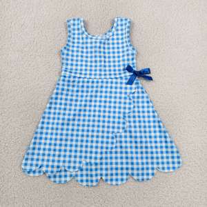 Robe de sport athlétique pour petites filles, imprimé écossais d'été, avec short intégré et bordures festonnées, idéale pour le yoga et les activités sportives. - Product Image 2