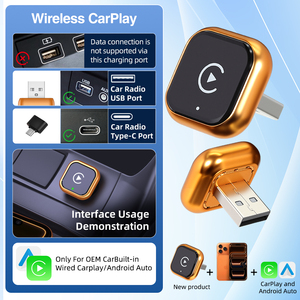 Adaptateur CarPlay sans fil GRANDNAVI Plug & Play Orange 2-<span class=keywords><strong>en</strong></span>-1 avec Android Auto, <span class=keywords><strong>Siri</strong></span> et commande au volant - Product Image 5