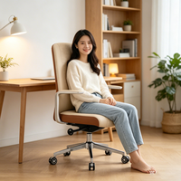 Chaise de bureau de direction à dossier haut en PU, pivotante, ergonomique, pour le bureau du patron, mobilier de bureau