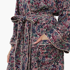 Robes <span class=keywords><strong>Kimono</strong></span> Écologiques Imprimées à la Main pour Femmes, Peignoirs Légers, Robes de Nuit Longues à Taille Naturelle, Peignoirs de Bain Féminins - Product Image 3