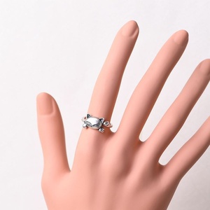 Bán buôn tinh tế sterling bạc phim hoạt hình hoạt hình vòng dễ thương kitten mô hình cho phụ nữ món quà hoàn hảo phụ kiện - Product Image 4