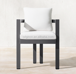 ชุดโต๊ะเก้าอี้รับประทานอาหารกลางแจ้งดีไซน์ทันสมัย รูปทรงครึ่งวงกลม พนักพิงรูปตัว T ทำด้วยมือจากอะลูมิเนียมกันสนิม - Product Image 2