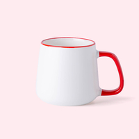Tasses à café en céramique émaillée personnalisées de 12 oz avec couvercle et cuillère pour la maison – Vente en gros
