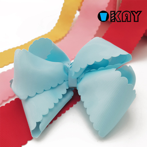 Được Tùy Chỉnh 100% Polyester Cô Gái Cung Hai Mặt 22Mm 1Inch 30Mm 38Mm 2Inch 63Mm 3 Inch Scalloped Cạnh Grosgrain Ribbon" - Product Image 2