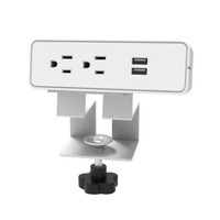 OMNI Aluminium Multiple Color Tabletop Cube 2A Extension Socket dengan 2 Port USB Menara Pengisi Daya Hemat Ruang untuk Meja Kantor