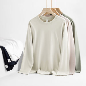 Camiseta Casual de Manga Larga para Hombre, 300g, Estilo Americano, Corte Holgado, Color Sólido, Ropa de Otoño e Invierno - Product Image 3