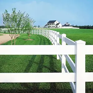Manufacturer 2 Rails Pvc Plastic Vinyl Coated High Security Farm Horse Ranch Fence Panels