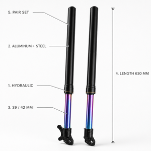 Forcella Anteriore per Moto 39/42mm 630mm, Sospensione Idraulica Invertita per Moto da Cross ed Elettriche - Product Image 5