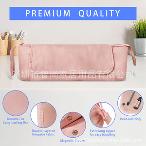Hair Tools Travel Bag Medium Size Multi Function Zipper Closure For Straightener Curler Storage With Pockets And Elastic Bands - Product Image 5