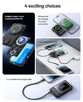 Yesido 10000mAh 20W Charge rapide sans fil Affichage numérique Tout-en-un Banque d'alimentation magnétique portable avec câble YP79