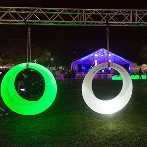 Fauteuil suspendu LED à anneau lumineux pour patio, changeant de couleur, mobilier de jardin pour fêtes et événements en extérieur - Product Image 4