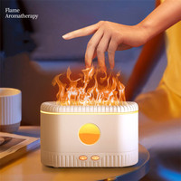 Nouveau Design 200ML, diffuseur d'aromathérapie, humidificateur de flamme personnalisé, Simulation d'huile essentielle, diffuseur d'arôme de flamme avec lumière 7led
