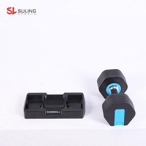 Adjustable <b>Dumbbell</b> Set Cast Iron Rubber Covered Steel Handle 12kg Weight Lifting Fitness Equipment for Indoor - Product Image 2