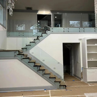 Système de balustrade sans cadre EKOO, design moderne, pour balcon, véranda, escalier, garde-corps en verre avec supports en acier inoxydable