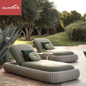 Resort extérieur en aluminium Chaise longue chaises <span class=keywords><strong>piscine</strong></span> côté chaise longue extérieure corde chaise longue jardin chaise longue - Product Image 5