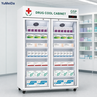 Réfrigérateur Pharmaceutique Double Température 2-8°C 8-20°C, Armoire Médicale à Deux Portes à Refroidissement par Ventilateur pour Stockage de Vaccins, Grande Capacité, Alarme GSP