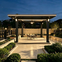 Pergola à lames motorisées en aluminium, imperméable, rétractable, toit réglable, pour jardin extérieur, patio