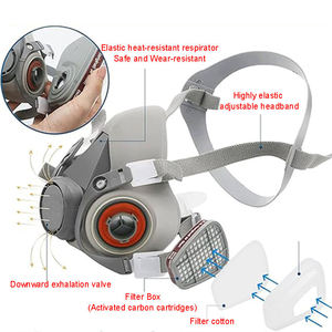 Masque à gaz chimique 6200 en gros direct usine, demi-masque respiratoire réutilisable anti-poussière pour peinture au pistolet avec filtres - Product Image 4