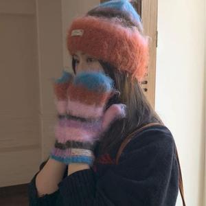 <span class=keywords><strong>Ensemble</strong></span> <span class=keywords><strong>bonnet</strong></span> et moufles en mohair et acrylique rayé pour <span class=keywords><strong>femme</strong></span>, avec logo personnalisé, fabriqué en usine depuis 17 ans, idéal pour l'hiver - Product Image 6