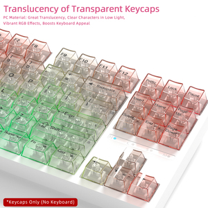 Keycaps in PC Trasparente Sfumato da 132 Tasti, Profilo Originale, Stampa Nitida, Compatibili con la Maggior Parte delle Tastiere Meccaniche da Gaming - Direttamente dalla Fabbrica - Product Image 5