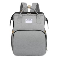 Lit de voyage multifonctionnel 3-en-1 en coton à motif floral, pliable, avec sac à langer et sac à dos pour maman