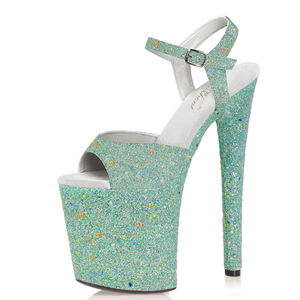 <span class=keywords><strong>Scarpe</strong></span> da Donna Sexy con <span class=keywords><strong>Tacco</strong></span> Alto 20cm, Plateau in Cristallo, per Pole Dance, Argento Luccicante, da Sposa, Esotiche - Product Image 4