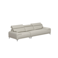 Ensemble de canapé sectionnel moderne en cuir noir, 3 places, fauteuil, ottoman, structure métallique, meubles modulaires pour salon, OEM ODM